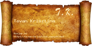 Tevan Krisztina névjegykártya