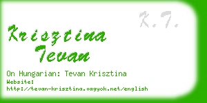 krisztina tevan business card